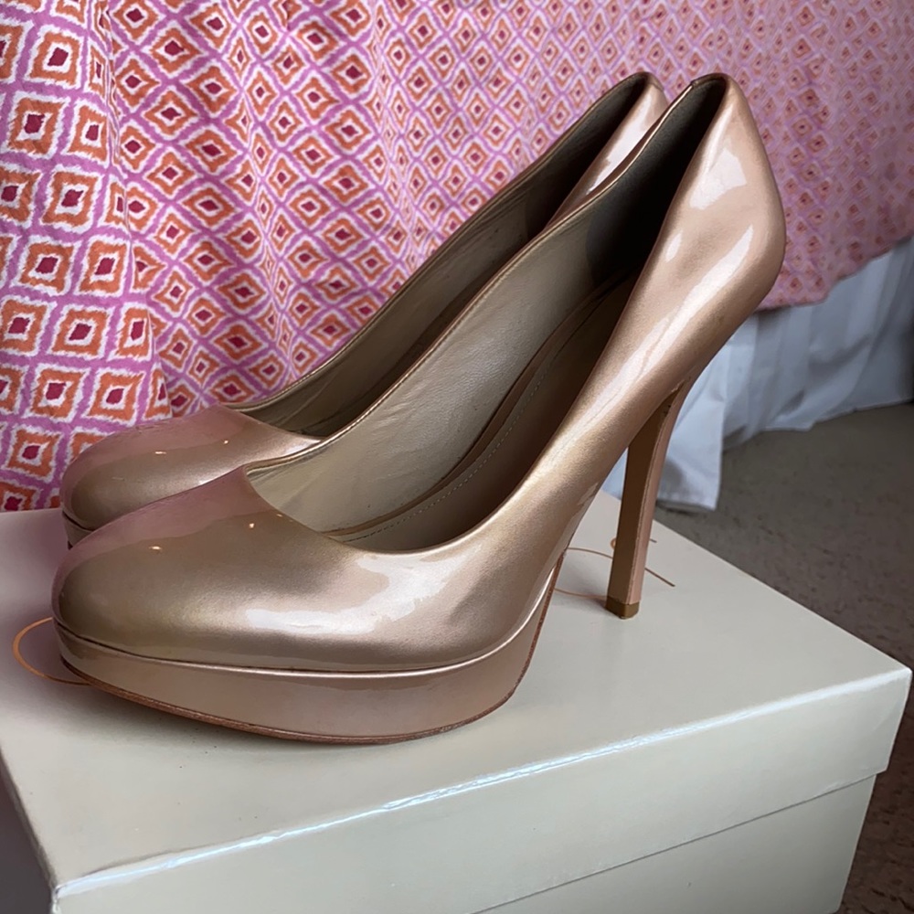 Rose gold pumps